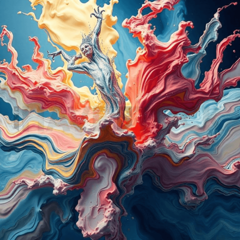 Acrylic Paint Turbulent Flow Background