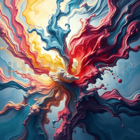 Acrylic Paint Vortex Collapse Background