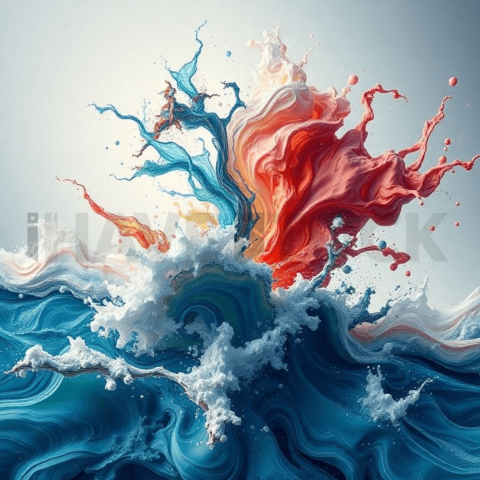 Acrylic Paint Wave Collapse Background
