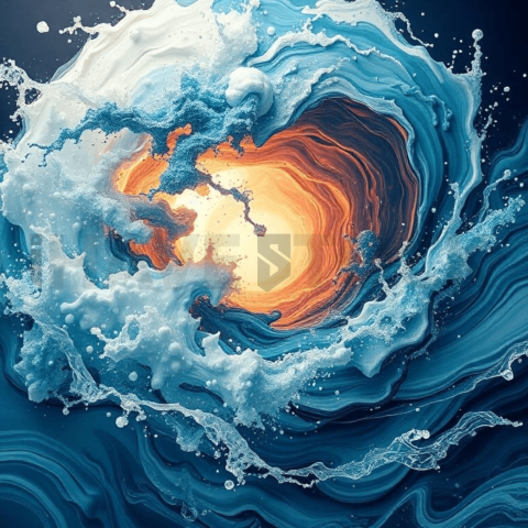 Acrylic Paint Wave Vortex Background