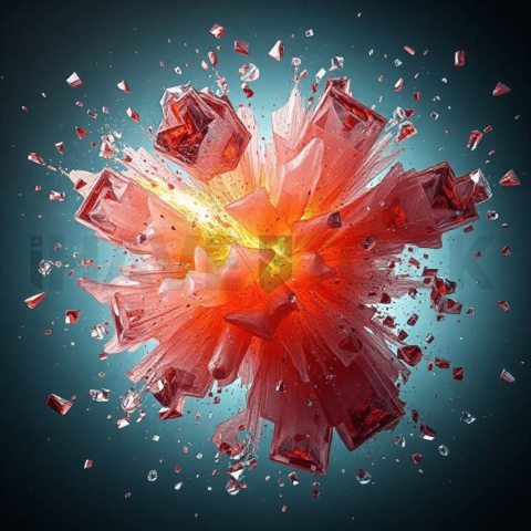 Acrylic Resin Fragment Explosion Background