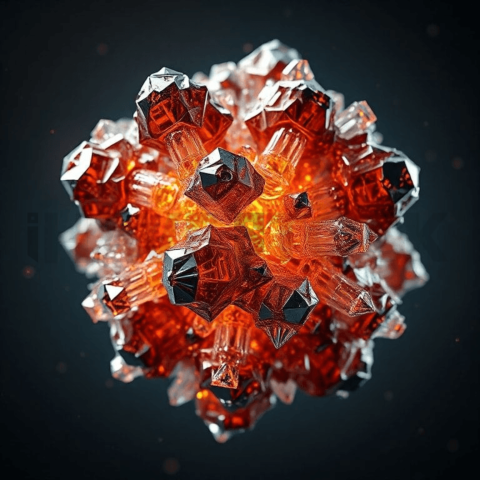 Bismuth Crystal Chaotic Mosaic Background