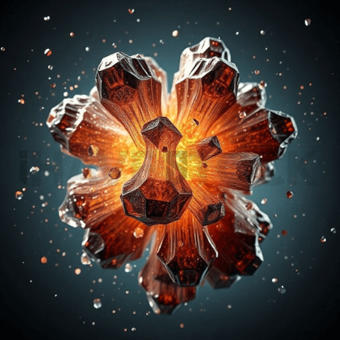 Bismuth Crystal Compression Shatter Background