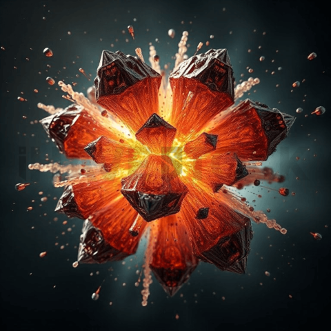 Bismuth Crystal Fractal Explosion Background