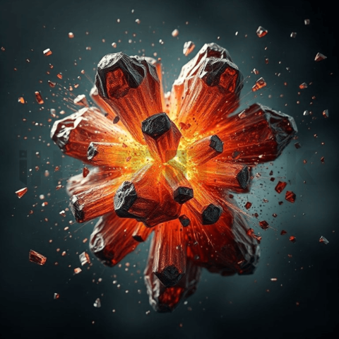 Bismuth Crystal Fragment Explosion Background