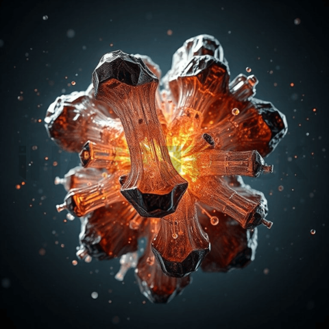 Bismuth Crystal Pressure Fracture Background