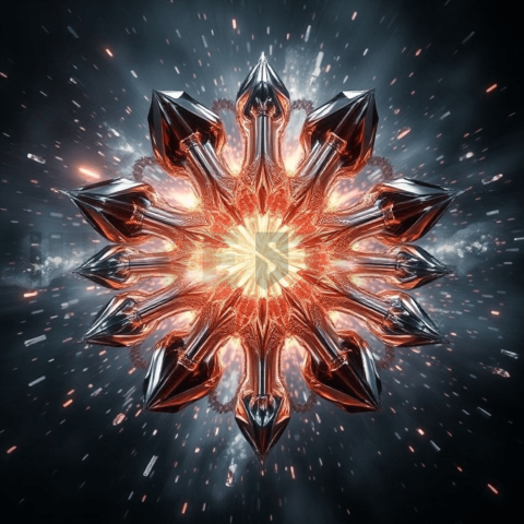 Brushed Steel Crystal Bloom Background