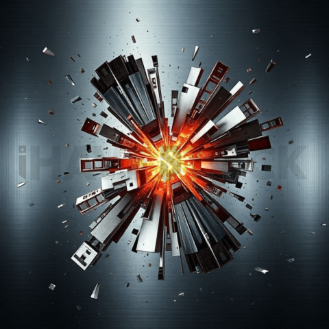 Brushed Steel Compression Shatter Background