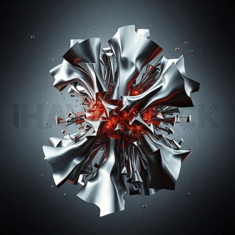 Brushed Steel Deformation Cascade Background