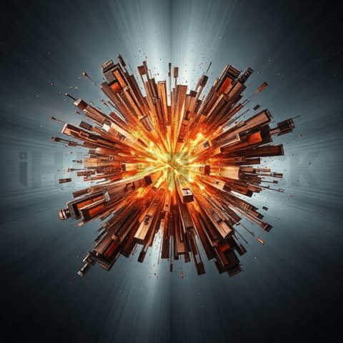 Brushed Steel Fractal Explosion Background