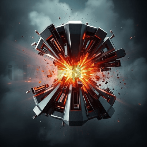 Brushed Steel Vacuum Collapse Background