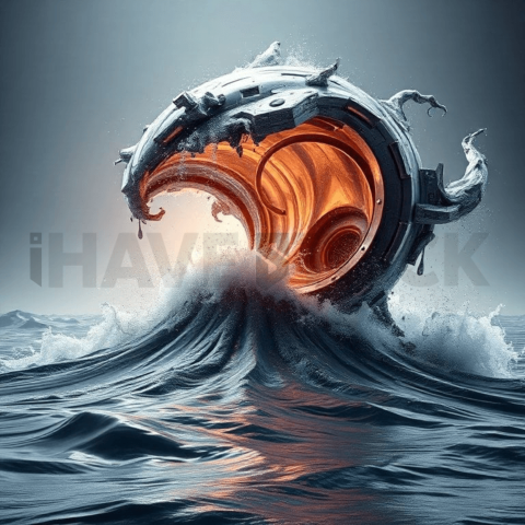 Brushed Steel Wave Collapse Background