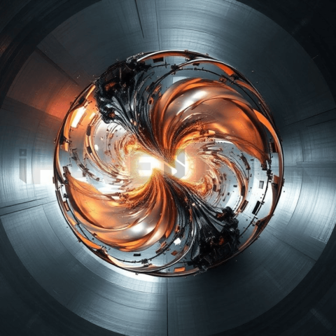 Brushed Steel Vortex Collapse Background
