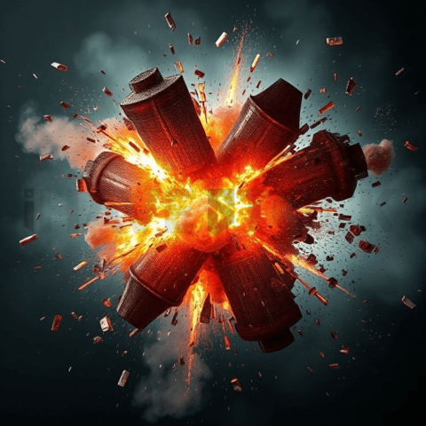 Carbon Fiber Fragment Explosion Background