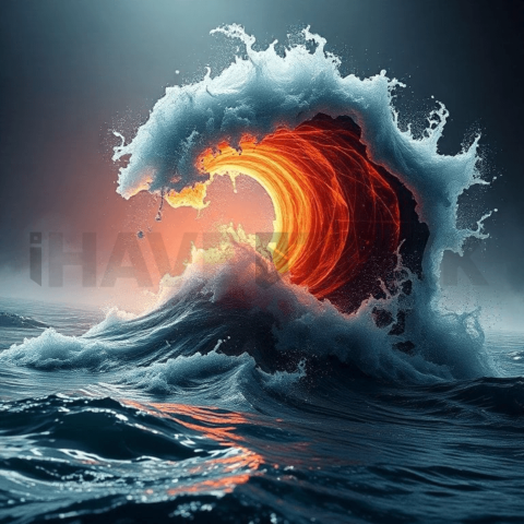 Carbon Fiber Wave Collapse Background