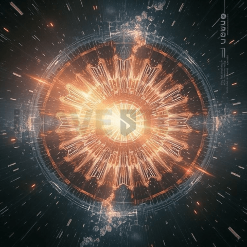 Celestial Hologram Angular Break Background