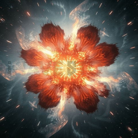Celestial Hologram Fractal Explosion Background