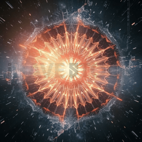 Celestial Hologram Fracture Bloom Background