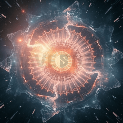 Celestial Hologram High Density Warp Background