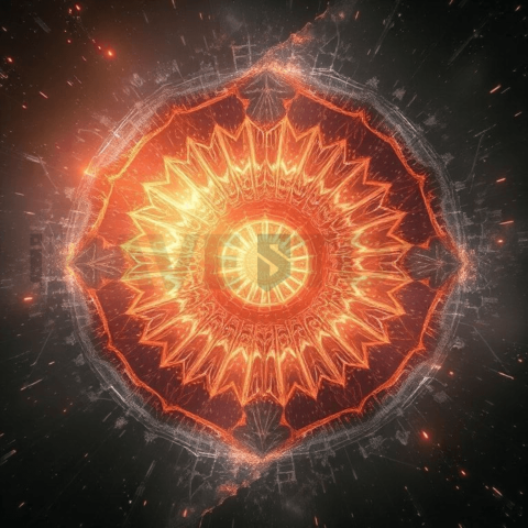 Celestial Hologram Heat Warp Background