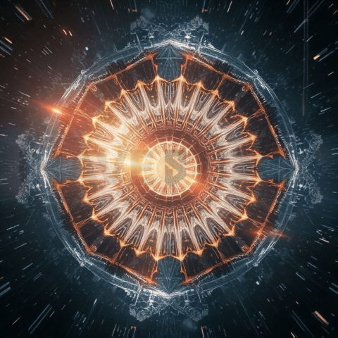 Celestial Hologram Lens Distortion Background