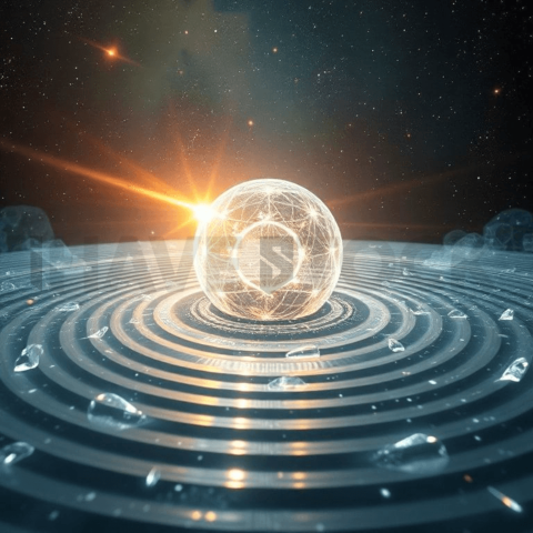 Celestial Hologram Ripple Displacement Background