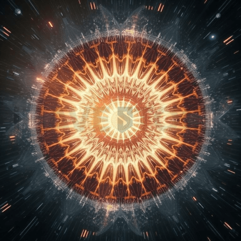 Celestial Hologram Radial Implosion Background