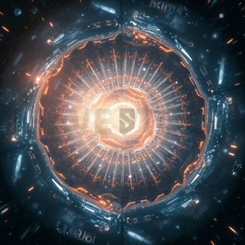 Celestial Hologram Spiral Displacement Background