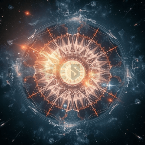 Celestial Hologram Stress Ripple Background