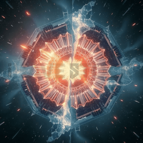 Celestial Hologram Tension Tear Background