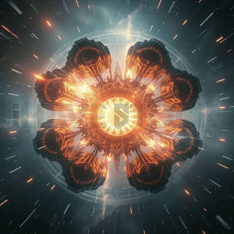 Celestial Hologram Vacuum Collapse Background