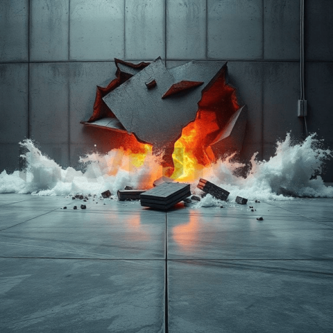 Concrete Surface Wave Collapse Background