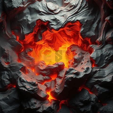 Copper Melt Abyssal Fold Background