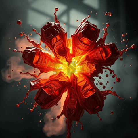 Copper Melt Compression Shatter Background