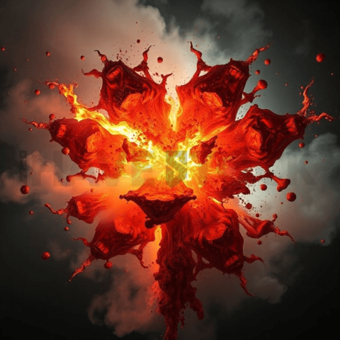 Copper Melt Fractal Explosion Background