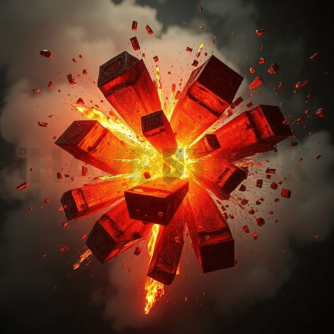 Copper Melt Fragment Explosion Background