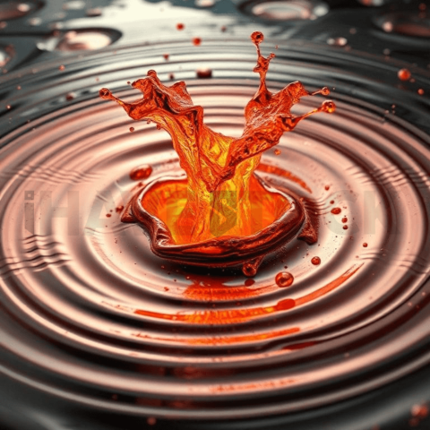Copper Melt Ripple Displacement Background