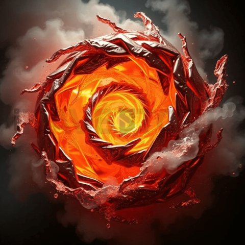 Copper Melt Spiral Displacement Background