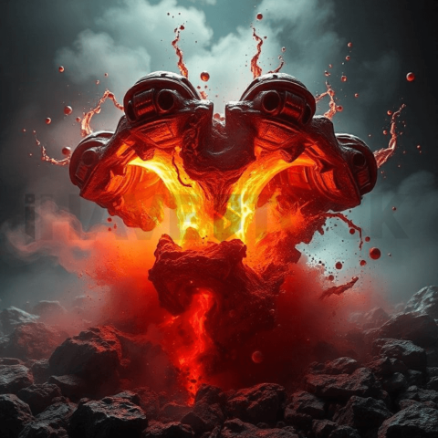 Copper Melt Vacuum Collapse Background