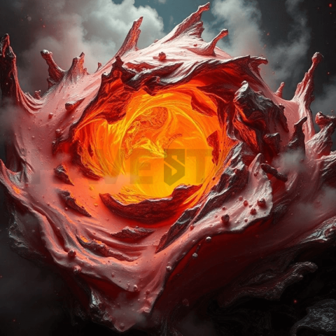 Copper Melt Vortex Collapse Background