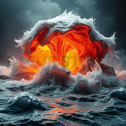 Copper Melt Wave Collapse Background