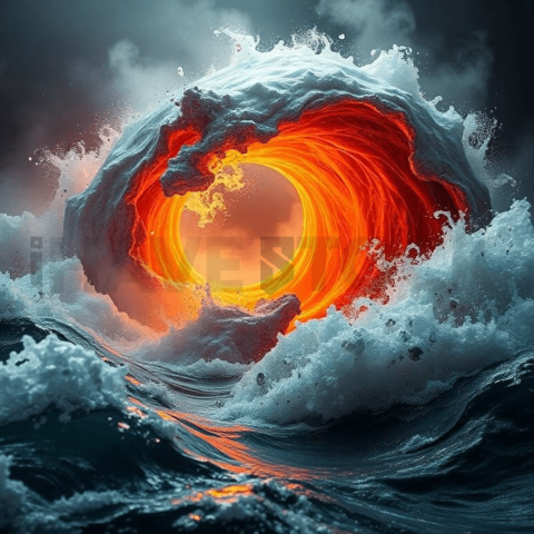 Copper Melt Wave Vortex Background