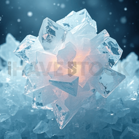 Crystallized Ice Chaotic Mosaic Background