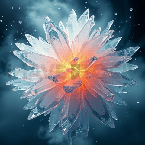 Crystallized Ice Fractal Explosion Background