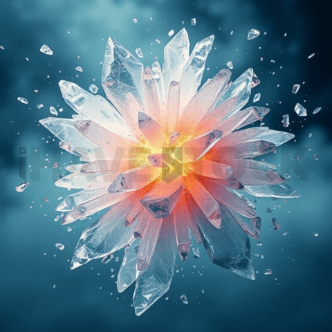 Crystallized Ice Fragment Explosion Background