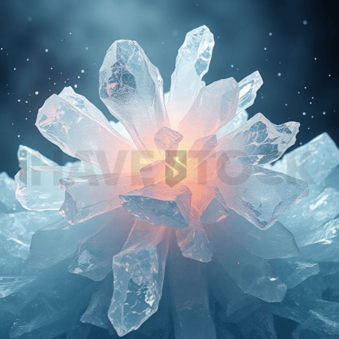 Crystallized Ice Fracture Bloom Background