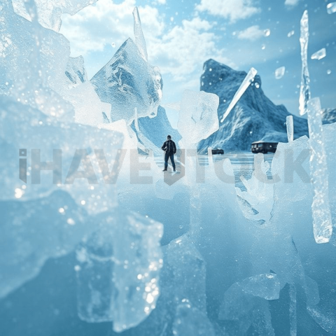 Crystallized Ice Micro Crack Web Background