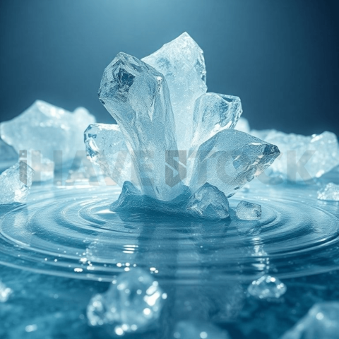 Crystallized Ice Ripple Displacement Background