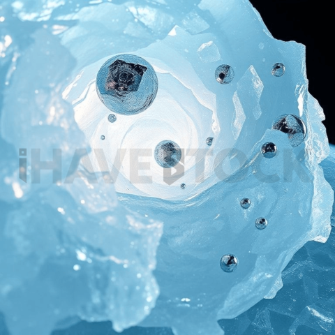Crystallized Ice Spiral Displacement Background