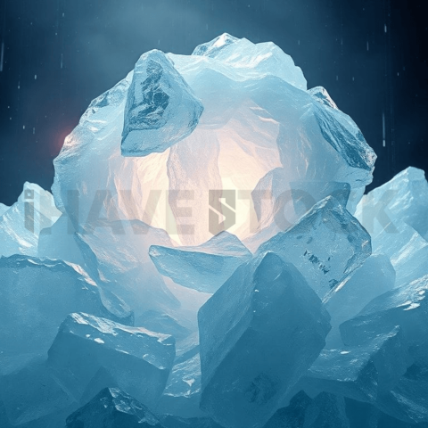 Crystallized Ice Vortex Collapse Background